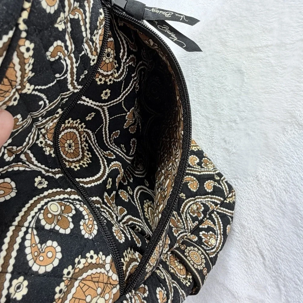 Vera Bradley Cafe Latte Backpack Black Brown Mandala Quilted Small Travel Bag
